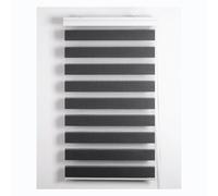 Ev Dekor Zebra Day and Night Roller Blinds, Dual Layer Fabric Easy Fit Blind Curtain, Drilling & No Drilling Vision Window Blinds for Home Office - 243cm Wide x 210cm Drop Grey