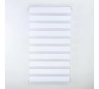 Ev Dekor Zebra Day and Night Roller Blinds, Dual Layer Fabric Easy Fit Blind Curtain, Drilling & No Drilling Vision Window Blinds for Home Office White 49 x 210 cm