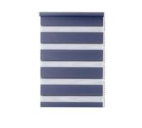 Ev Dekor Zebra Day and Night Roller Blinds, Dual Layer Fabric Easy Fit Blind Curtain, Drilling & No Drilling Vision Window Blinds for Home Office - 154cm Wide x 210cm Drop Grey