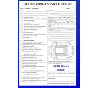 EV Service Checklist and Invoice Logbook - 50-Point Inspection Book (A4 Size, x200 Forms)