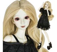 EVA BJD 1/3 SD Doll 24" Ball Jointed Vampire Girl BJD Doll White Skin Handmade Makeup Black Dress Glass Eyes