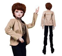 EVA BJD 24" 1/3 Customized Male BJD Doll 60cm 20 Ball Mechanical Jointed Move Doll DIY Boy Doll Body with Full Set of Accessories + Makeup (Third Edition)