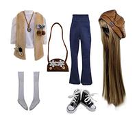 EVA BJD Set of Fashion Clothes Wigs Shoes Socks Accessories Full Set for 1/3 22in - 24in 60cm BJD Dolls (Ellie)