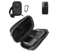 EVA Carrying Case for Insta360 X6 Action Camera, Hard Shell Travel Pouch with Soft Mesh Pocket, Shockproof Protective Bag with Lanyard - Portable for Camera & Accessories (Black)