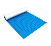 EVA Foam Boat Decking Sheet, 94.5x35.4in Non Slip Boat Flooring Mat with Self-Adhesive, 0.24in Thick Blue with Black Stripes Teak Floor Mat for Yacht Marine Dock Gym, Waterproof & Easy to Clean