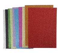 EVA Foam Sheets, A4 21x30 cm, thickness 2 mm, asstd. colours, glitter, 10asstd s