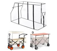 EVA Folding Wagon Rain Cover, Clear Camping Trolley Cart Collapsible Garden Wagon Rain Cover