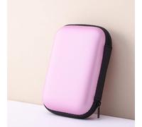EVA Hard Drive Storage Case, 14 x 10 x 4 cm, Zippered Portable Organizer Pouch for External SSD/HDD, Shock-Absorbing & Water-Resistant, Travel and Office Use(Pink)