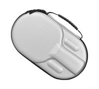 EVA Hard Shell Table Tennis Paddle Bag with Storage for 2 Rackets and 4 Balls, Elastic Band Fixing Inside to Prevent Movement, Portable Handle Design (Silver)