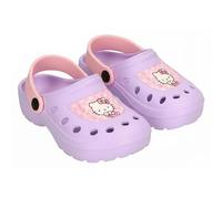 Eva Hello Kitty Clogs for Girls - Lightweight and Comfortable Children's Clogs with Back Strap, Pink and Lilac Design with Perforations, Summer Shoes for Beach and Pool, berry, 26/27 EU