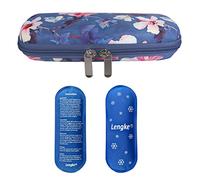 EVA Insulin Pouch for Diabetes Medication, Diabetic Travel Bag with 2 Nylon Cooling Packs for The Insulin Pen, Insulin Syringes and Other Diabetic Accessories(Begonia Flowers)