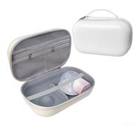 EVA Material Breast Pump Carry Case Compatible with Most for Portable Electric Breast Pumps and Equipped with Mesh Organization Zones (White)