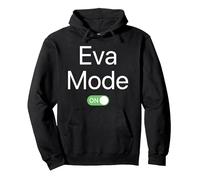 Eva Mode On First Name Smartphone Design Novelty Pullover Hoodie, Adult Unisex, Black, Medium