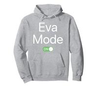 Eva Mode On First Name Smartphone Design Novelty Pullover Hoodie, Adult Unisex, Heather Grey, Large