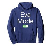 Eva Mode On First Name Smartphone Design Novelty Pullover Hoodie, Adult Unisex, Navy Blue, XX-Large