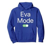 Eva Mode On First Name Smartphone Design Novelty Pullover Hoodie, Adult Unisex, Royal Blue, Large