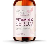 Eva Naturals Vitamin C Serum for Face - Dark Spot Corrector with Vitamin E & CoQ10 - Anti Aging Facial Serum for Glowing Skin, Fine Lines, Wrinkles & Acne Scars (30 mL)
