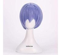 EVA Neon Genesis Evangelion Ayanami Rei Cosplay Wigs Short Light Blue Heat Resistant Synthetic Hair Wig + Wig Cap