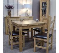 Eva Oak Square 4 Seater Extending Dining Table