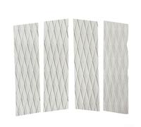 Eva Pads with Strong Backing for Secure Grip Sturdy Water Resistant Antifriction Surf Surfboard Nonslip Mat Set of Four Front for Ribbed (WHITE)