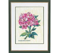 Eva Rosenstand counted cross stitch kit "Rhododendron, pink", 35x45cm, DIY
