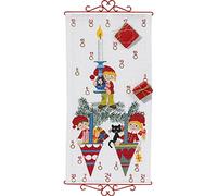 Eva Rosenstand Wall Hanging Cross Stitch Kit Advent Calendar, 3 Dwarfs Counted Pattern