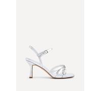 Eva Silver Faux Leather Diamante Embellished Heels Linzi Silver 3-Standard Fit