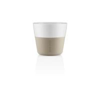 Eva Solo | 2 Lungo Tumbler Mugs | 8 oz Porcelain Coffee Cup Tumblers with Silicone-coated Grip | Danish Design, Functionality & Quality | Pearl Beige