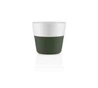 Eva Solo | 2 Lungo Tumbler Mugs | 8 oz Porcelain Coffee Cup Tumblers with Silicone-coated Grip | Danish Design, Functionality & Quality | Emerald Green