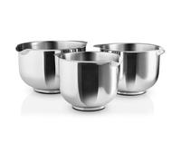EVA SOLO Eva Mixing Bowl Set 3-Piece Steel Complete Set of Stackable Mixing Bowls Made of Robust and Durable Stainless Steel Polished Steel