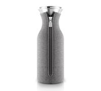 EVA SOLO | Fridge Carafe 1.0L | for Hot & Cold Drinks | Dishwasher-Safe Borosilicate Glass | Stainless Steel & Silicone Pouring Lip | Danish Design & Functionality | Grey Woven