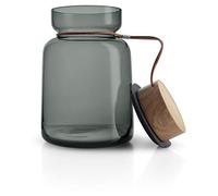 Eva Solo Silhouette Storage Jar Smoked Glass/Wood/Leather 2 L NEW