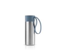 EVA SOLO | To Go Cup 0.35 L Dusty Blue | Double-Walled Thermo Cup with Vacuum Insulation | Stylish Danish Design with Practical Easy Grab Strap & Click Lid | Dusty Blue