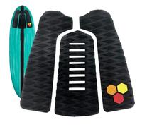 EVA Surfboard Deck Traction Pads-3pcs Anti-slip Grips, Foam Decking Kit | Glue Tail Mat, Surf Traction Pad, Skidproof Base for Skimboard, Kiteboard, Stand Up Paddle Board