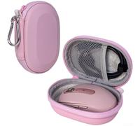 EVA Travel Pouch for For LOGITECH For MX Anywhere 3S Mouse with Custom Fit, Handle, and Expandable Mesh Section (Pink)