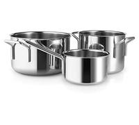 Eva Trio Stainless Steel Pot Set 3 Pieces 1.1 L 2.2 L 3.6 L Complete Pot Set that Covers Every Need for Daily Cooking Polished Steel