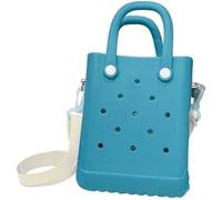 EVA Waterproof Mini Beach Tote, Bitty Rubber Travel Bags, Waterproof Washable Sandproof Beach Cross-body Bag, For Hiking, Cycling, Or Running (Blue)