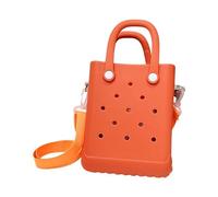 EVA Waterproof Mini Beach Tote, Bitty Rubber Travel Bags, Waterproof Washable Sandproof Beach Cross-body Bag, For Hiking, Cycling, Or Running (Orange)