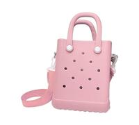 EVA Waterproof Mini Beach Tote, Bitty Rubber Travel Bags, Waterproof Washable Sandproof Beach Cross-body Bag, For Hiking, Cycling, Or Running (Pink)