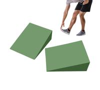 Eva Yoga Slant Board - Calf Stretcher Wedges Pair | Foot & Leg Foam Blocks | 3.54x2.36x1.18in Green Eva Foam, Non-deforming Lightweight Design, 1 Pair Set, For Squats, Pilates & Injury Recovery