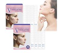 Evaberry Face Lift Tape, Face Slimming Tape Invisible, V-Face Lifting Invisibles Adhesive Tape, Facial Lifts Tapes Invisibles Under Makeup, for Lifting Sagging Skin Wrinkle Neck (2 Box)