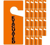Evacuated Warning Sign, Orange and Black Safety Signage, Industrial Hazard Labels, Emergency Exit Notification