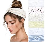 Evadollina 6-Pack Multi-colored Elastic Women's Headbands, Twist Design, 6 Count (Pack of 1), Adult, For Women & Girls