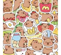 Evadollina Capybara Sticker, 100 Pieces Cute Stickers, Capybara, Cute Items, Stickers, for Books, Laptops, Water Bottles, Water Bottles