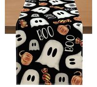 Evadollina Halloween Table Runner, Halloween Table Runner, Ghost Decoration Washable Runner, for Kitchen, Bar, Dining Table, 183 * 33 cm Pumpkin Table Runner (Type B)