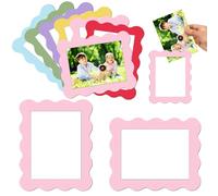 Evadollina Magnet Picture Frames, 12 Pieces Mini Photo Frames, 4 X 6 Inch Magnetic Foil Self-Adhesive, 6 Pastel Colours Reusable Photo Frame Magnetic Decorative Photo Frame