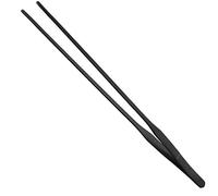 EvaGO 15 inch Black Straight Aquarium Tweezers Stainless Steel Straight Tweezer with Carbonation Protection Coating Against Rust Extra Long Reptiles Feeding Tongs Tools for Aquatic Tank Plants