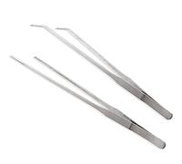 EvaGO Feeding Tongs Stainless Steel Straight and Curved Tweezers for Aquarium Fish Tank Aquatic Plants Reptile Snakes Lizards Spider Bird, Silver