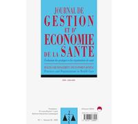 évaluation des pratiques et des organisations de santé: Journal de gestion et d'économie de la santé vol 43 1-2025