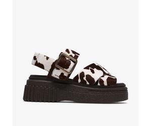 Evamar Wish Cowhide Leather Sandals Brown/White